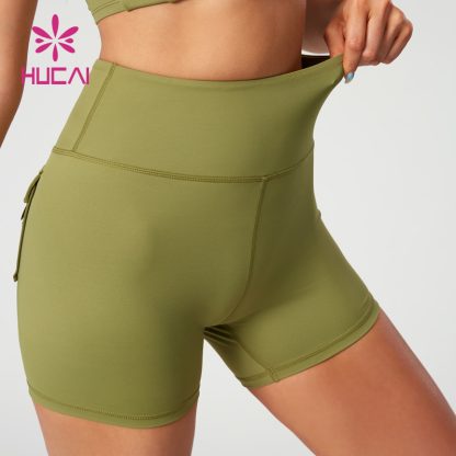 Classic Workwear-Style Yoga Shorts Distressed Metal Decorative Buckles Manufacturer - Image 4