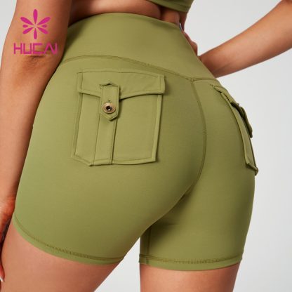 Classic Workwear-Style Yoga Shorts Distressed Metal Decorative Buckles Manufacturer - Image 5