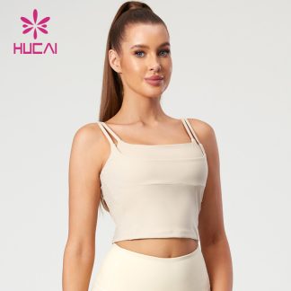 Custom Fake Two-Piece Design Yoga Top With Built-In Pads China Supplier