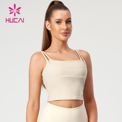 Custom Fake Two-Piece Design Yoga Top With Built-In Pads China Supplier