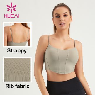 Custom Fitness Bras CORSET Style Rib Fabric Women Top Manufacturer