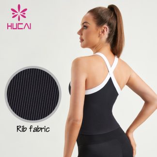 Custom Gym Vest Hanging Neck Tank Top Women Sportswear Manufacturer