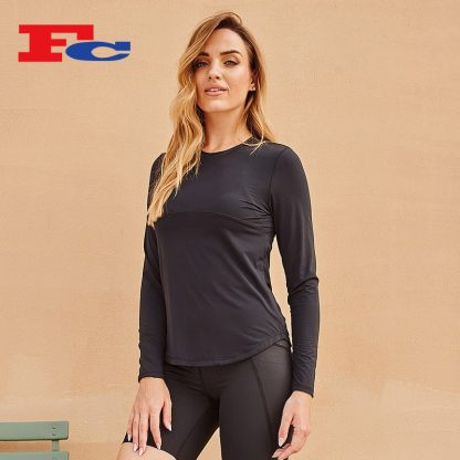 Custom Manufacture Mesh Long Sleeve Running Sports T-Shirt For Women - Image 4