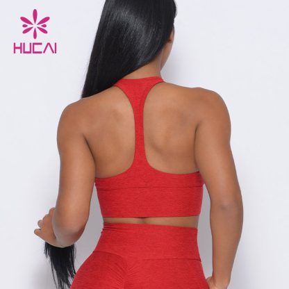 Custom Racer Back Yoga Wear Zip Front Secure Sports Bras Yoga Vest Manufacturer - Image 5
