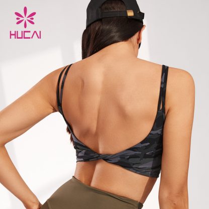 Custom Sports Bra Camouflage Women Private Label Gymwear Manufacturer - Image 5