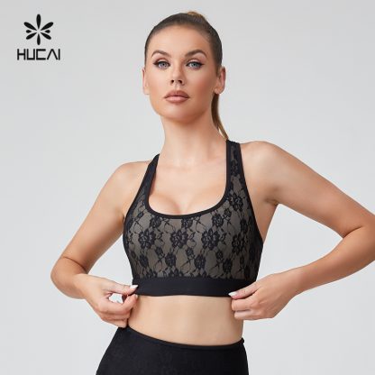 Custom Sports Bra Sexy Lace Strech Spandex Gym Vest For Women - Image 2