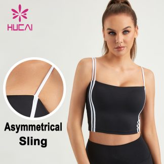 Custom Sports Bras High Strength Asymmetrical Sling Women Gymwear Factory