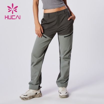 Custom Sports Joggers Quick-drying Teal Zipper Climbing Pants Factory - Image 2