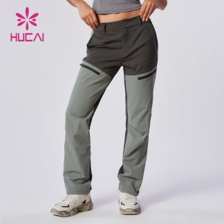 Custom Sports Joggers Quick-drying Teal Zipper Climbing Pants Factory