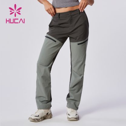 Custom Sports Joggers Quick-drying Teal Zipper Climbing Pants Factory