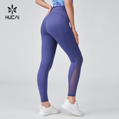 Custom Sports Legging Polyester Spandex Patchwork Mesh Gymwear - Image 2