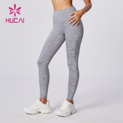 Custom Sports Leggings Reflective Fabric High Waist Tights Manufacturer - Image 3
