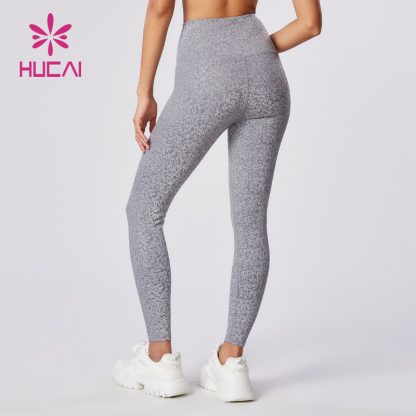 Custom Sports Leggings Reflective Fabric High Waist Tights Manufacturer - Image 5