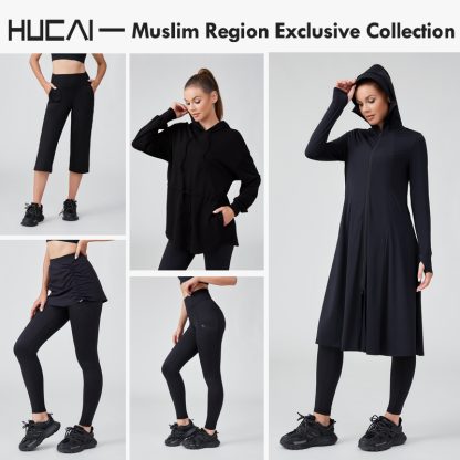 Custom Sports Pant Polyester Spandex High Waist Capri With Pocket - Image 5
