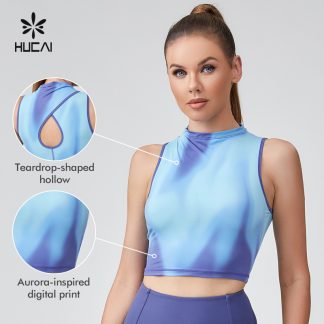 Custom Sports Tank Top Polyester Spandex Skinny Digital Printing