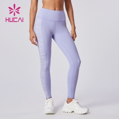 Custom Sports Tights Women Pleated Design Leggings Factory Manufacturer - Image 2