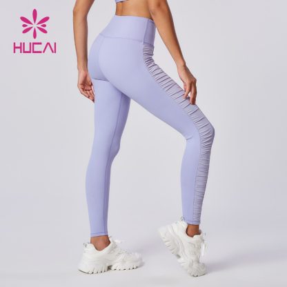 Custom Sports Tights Women Pleated Design Leggings Factory Manufacturer - Image 3