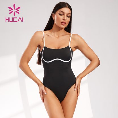 Custom Swimmwear Women Back Deep U Design Swimsuit Bathing Suit Factory China - Image 2