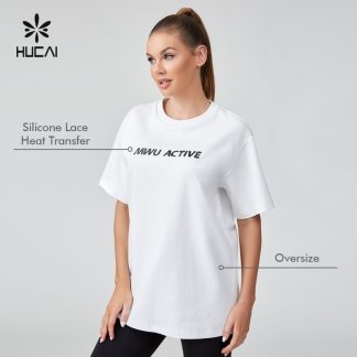 Custom T Shirt Cotton Heavy Weight Oversized Gym Wear For Women