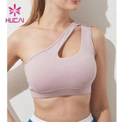 Custom Unilateral Shoulder Straps Sports Bra Women China Manufacturer - Image 4