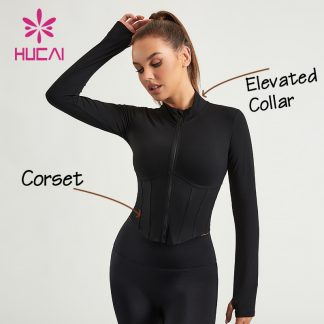 Custom Women Gym Jacket CORSET Design ODM Slim Sports Clothes China