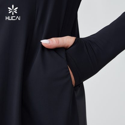 Custom Women Jacket Outdoor Lightweight Modest Gym Top - Image 4