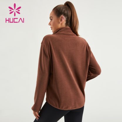 Custom Women Sweatshirts 1/4 Zipper Polar Fleece Fabric Gym Hoodies ODM - Image 4