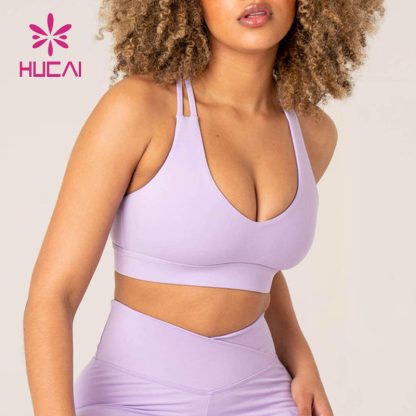 Custom Yoga Bra Soft Fabric Back Overcross Women Sports Bra Workout Clothes Manufacturer - Image 2