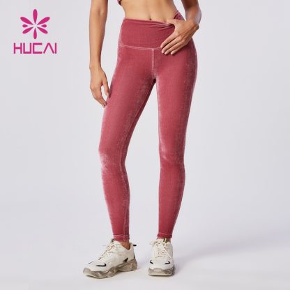 Custom Yoga Pants Classic Mid-high Waist Velvet Fabric Leggings Supplier - Image 2