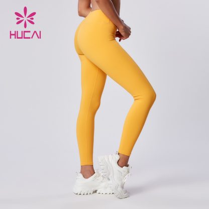 Custom Yoga Pants Women Tights Zip Front High Elastic Leggings Factory - Image 2