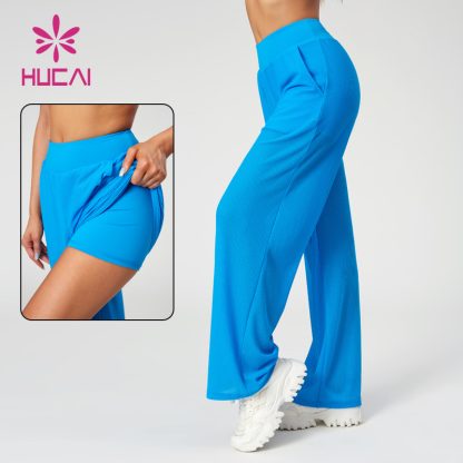 Fashionable 2 In 1 Sports Pants Outside Mesh Fabric And Insight Tight Shorts 2024 China Manufacturer - Image 2