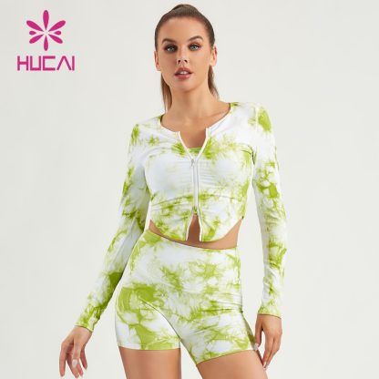 Gym Shirts Tie-Dye Printing ODM Women Pullover Long Sleeves Supplier - Image 3