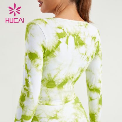 Gym Shirts Tie-Dye Printing ODM Women Pullover Long Sleeves Supplier - Image 4