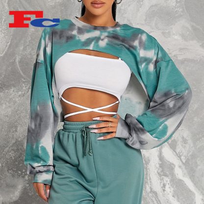 Ladies Sexy 2-in-1 Tie-Dye Sports Bra and Tank Top China Manufacturer - Image 2