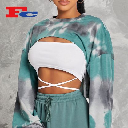 Ladies Sexy 2-in-1 Tie-Dye Sports Bra and Tank Top China Manufacturer - Image 3