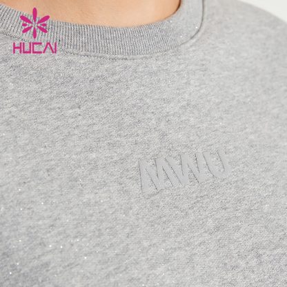 Lady Sweatshirts 100%Cotton Shining Fabric ODM Fitness Hoodies Supplier - Image 3