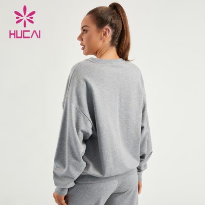 Lady Sweatshirts 100%Cotton Shining Fabric ODM Fitness Hoodies Supplier - Image 4