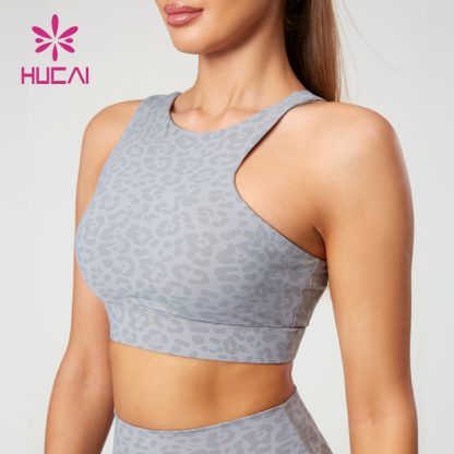 New Asymmetrical Shape Sport Bras Leopard Print China Activewear Manufacturer - Image 2