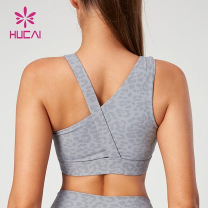 New Asymmetrical Shape Sport Bras Leopard Print China Activewear Manufacturer - Image 4