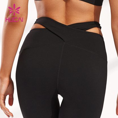 ODM Bell-bottoms Leggings Women Cross Belt Design Yoga Pants Manufacturer - Image 4