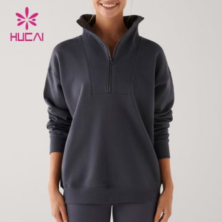 ODM Custom High Neck Hoodies 1/2 Zipper Sports Top Manufactured In China