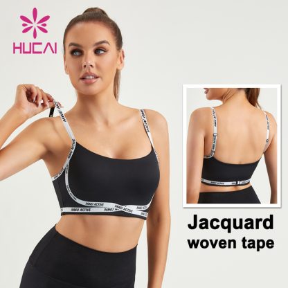 ODM Fitness Female Bras Jacquard Woven Tape Women Activewear Manufacturer