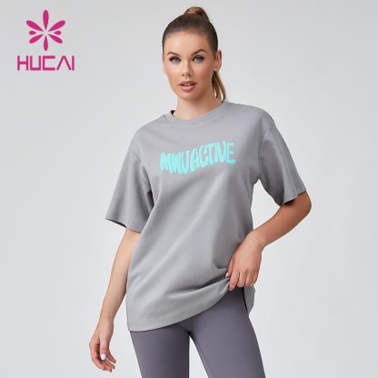 ODM Fitness T-shirt Foam 3D Printed Logo Womens Sports Short Sleeve Manufacturer - Image 2