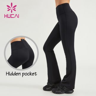 ODM Flared Yoga Pants Women Mid-High Waist Custom Sports Leggings Supplier