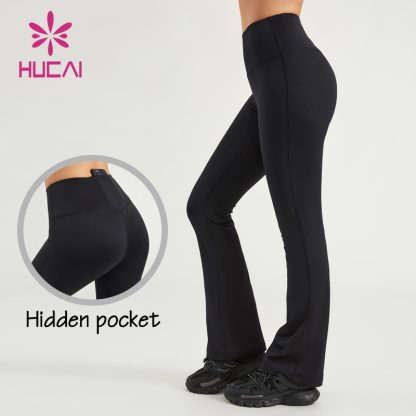 ODM Flared Yoga Pants Women Mid-High Waist Custom Sports Leggings Supplier