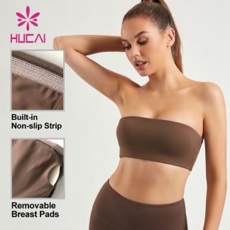 ODM Gym Bras Built-In Anti-Slip Strips Boob Tube Top Activewear Manufacturer
