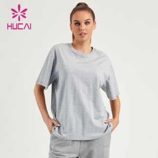 ODM Gym Shirts Women Shining 100% Cotton Printing Short Sleeves Supplier
