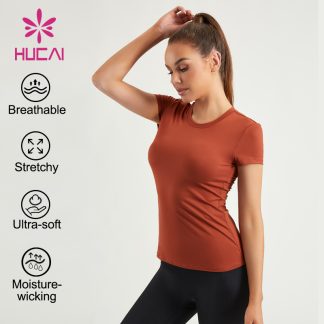 ODM Gym T Shirts Women Super Soft Short Sleeves Factory Manufacturer