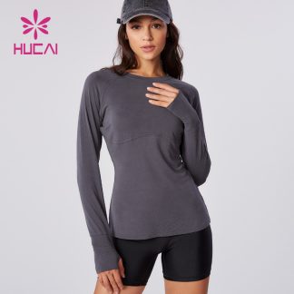 ODM Running T Shirts Recycled Fiber Fabric Long Sleeve Gym Clothes Supplier