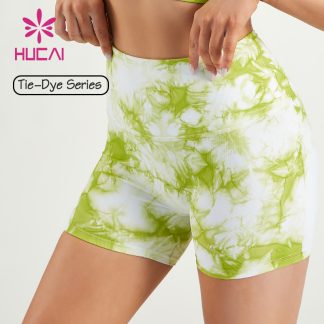 ODM Sports Short Leggings Women Tie-Dyeing Printing Lady Yoga Pants Factory